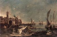 Francesco Guardi - Landscape with a Fishermans Tent